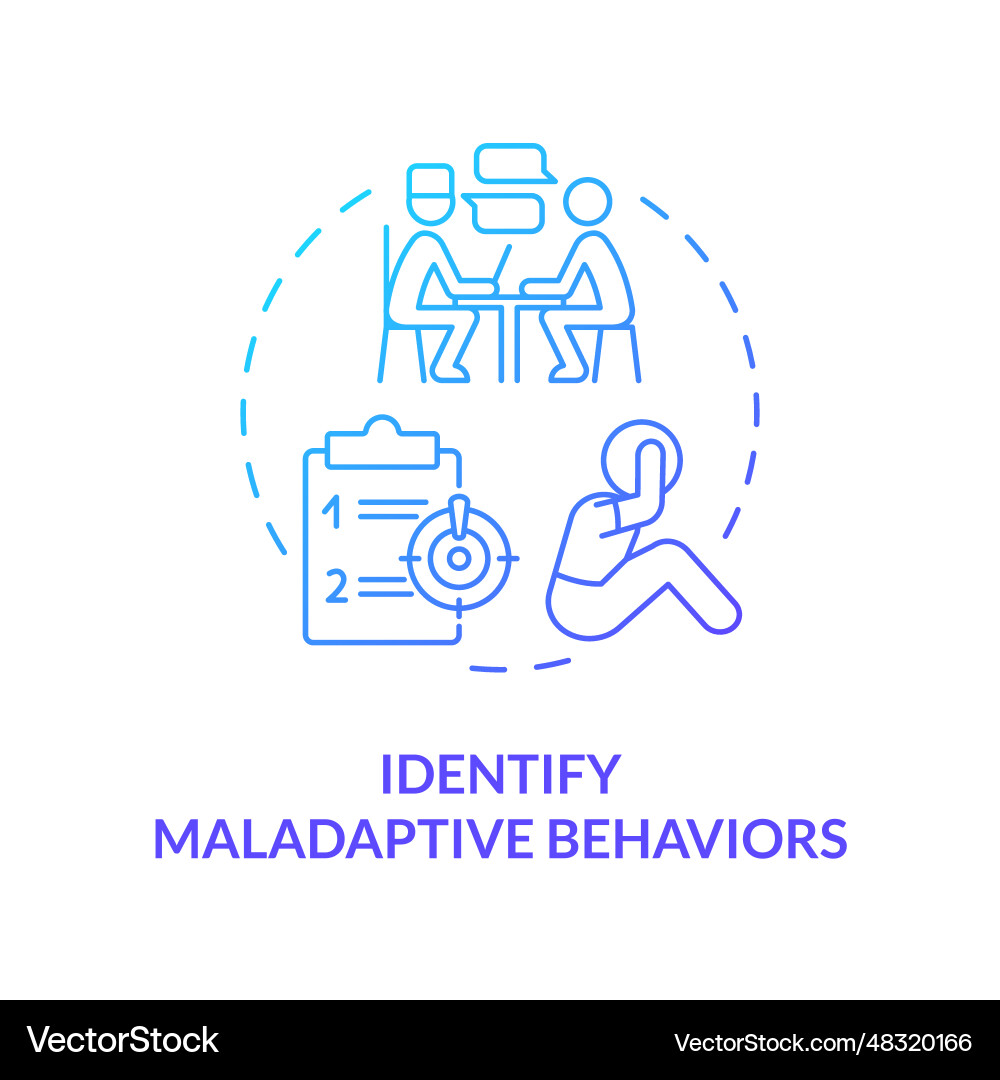 2d identify maladaptive behaviors gradient line 2d identify maladaptive behaviors gradient line vector image