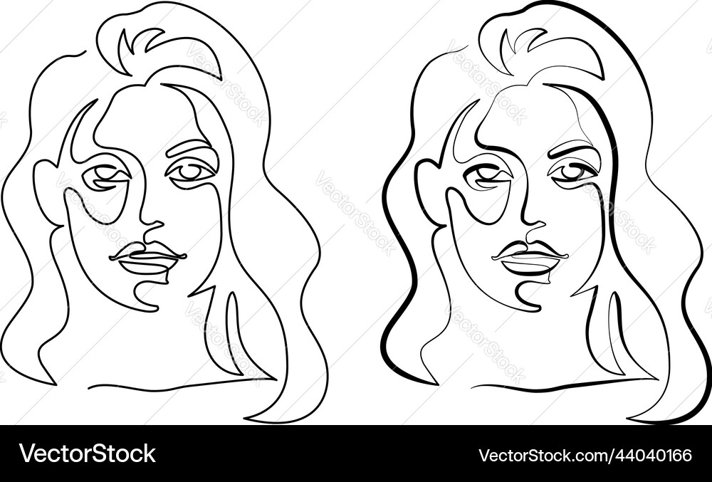 Abstract womans face continuous one line drawing Abstract womans face continuous one line drawing vector image