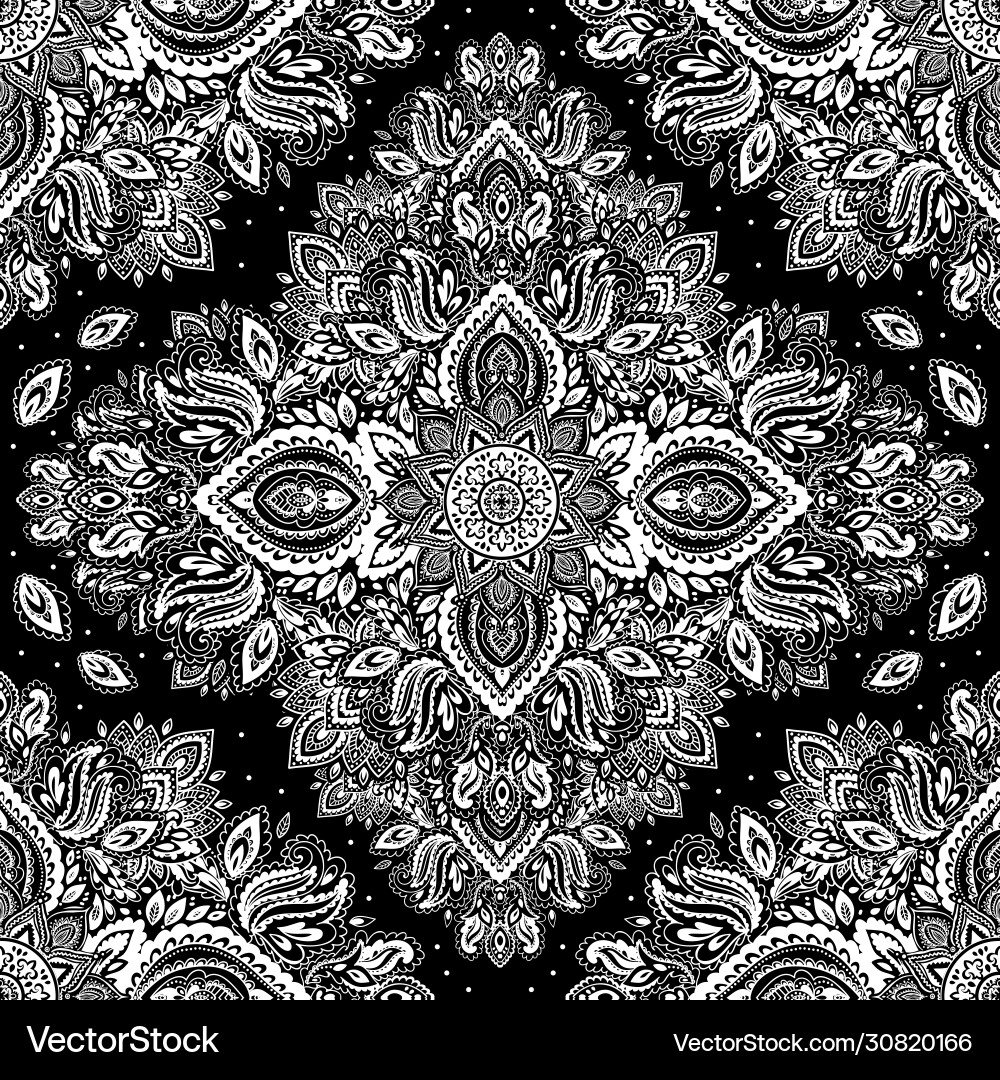 Bohemian indian mandala print vintage henna Bohemian indian mandala print vintage henna vektorbild