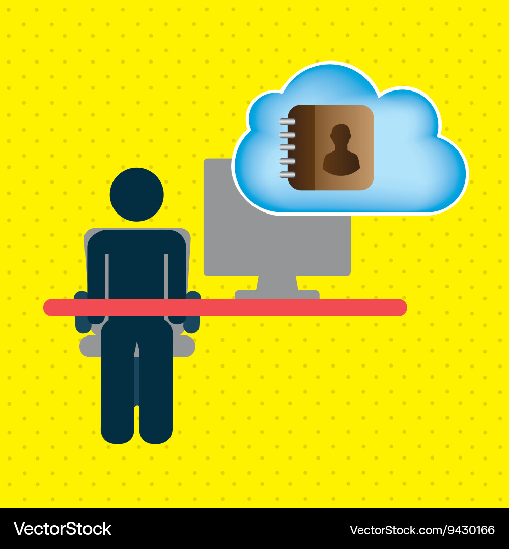 Cloud computing design vector image