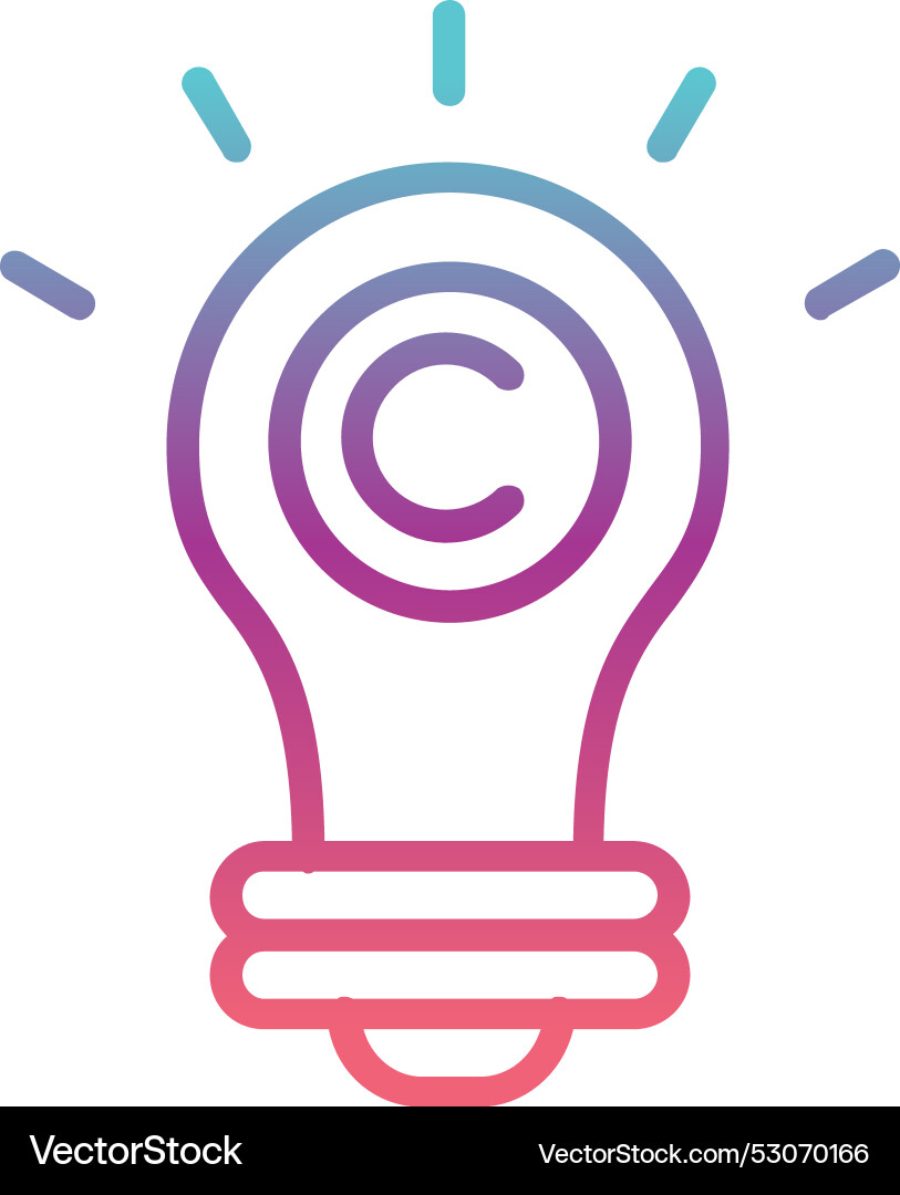 Copy right line gradient design Vector Image