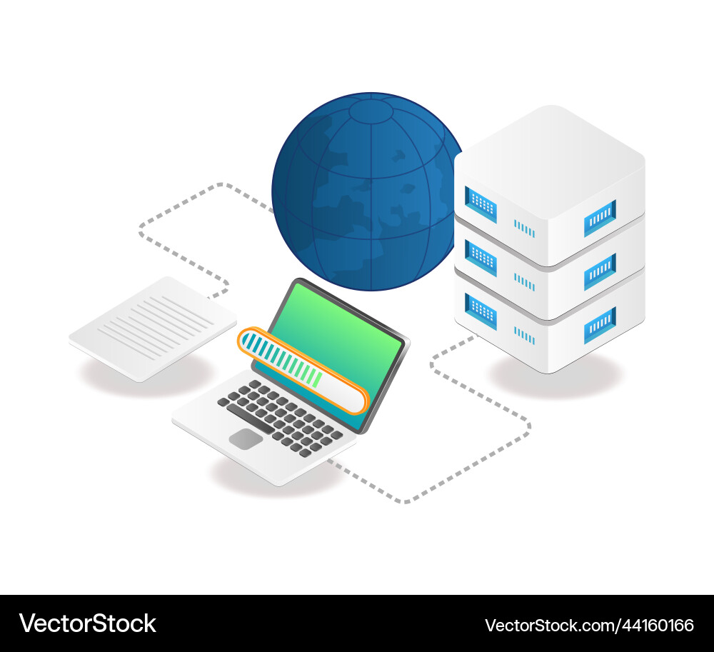 Data server hosting network Data server hosting network vector image