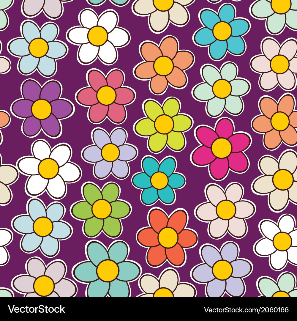 Floral Daisy Pattern - Nahtlose Textur Vektorbild