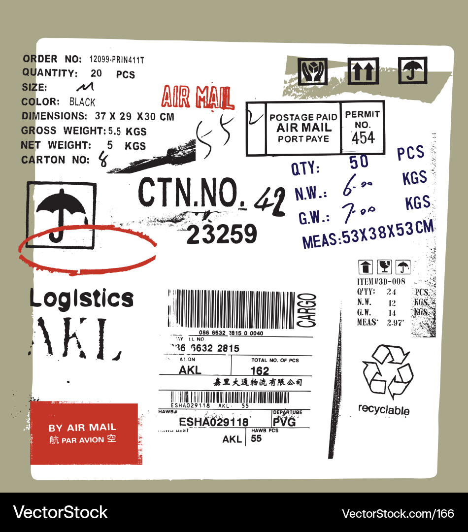Fracht und Versand Aufkleber - Cargo Labels Vektorbild