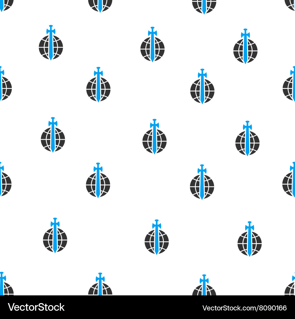 Global guard sword flat seamless pattern vector image