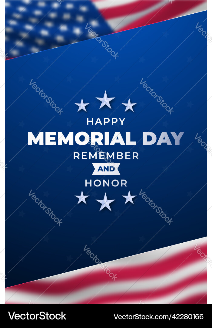 Happy Memorial Day Poster Vector Image