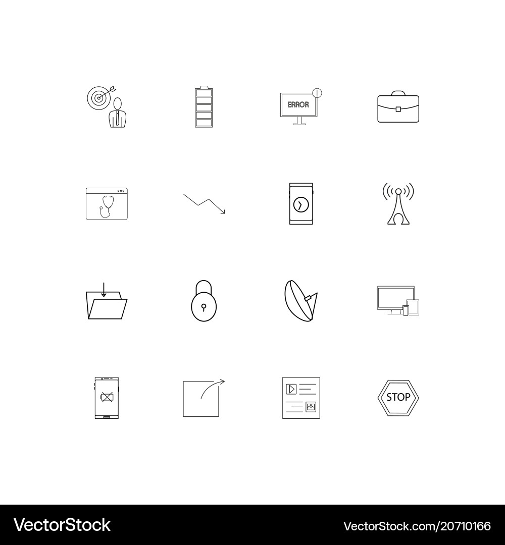 Internet of things simple linear icons set vector image