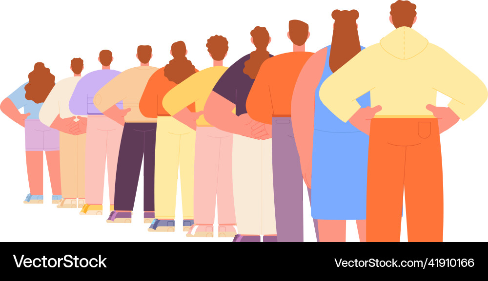 Isolated people crowd standing in line queue vector image