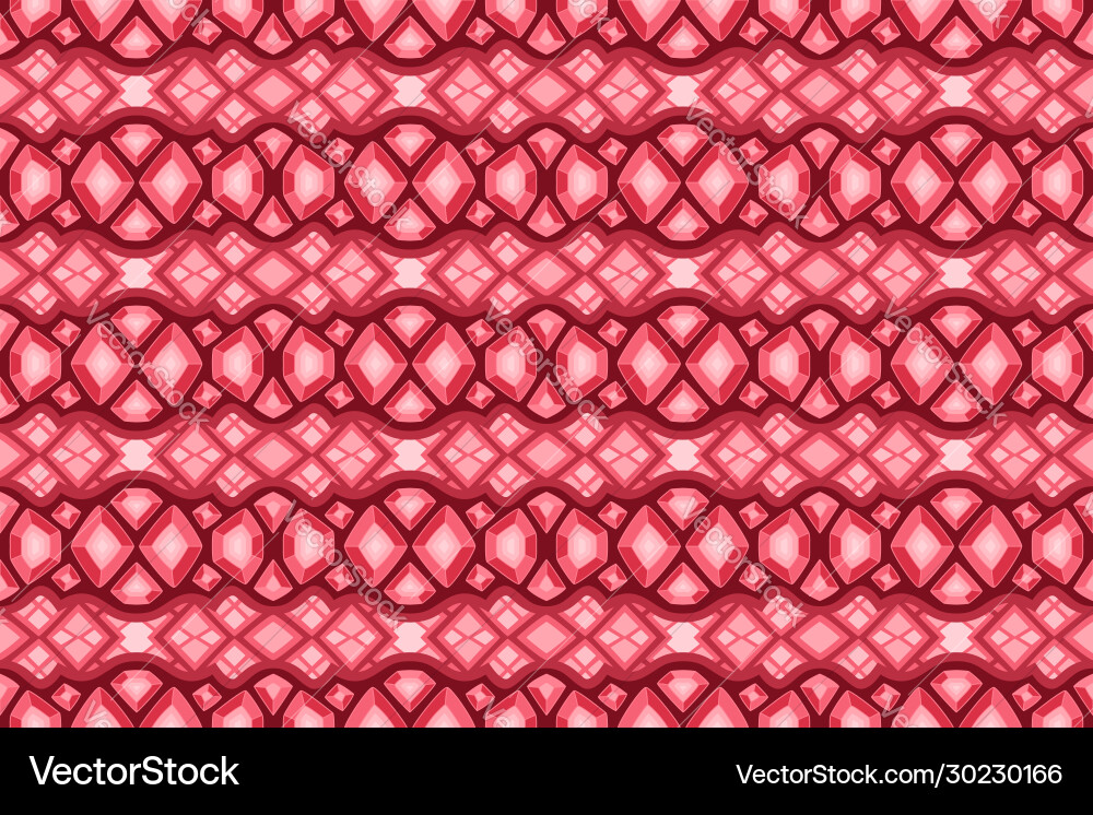 Linear seamless pattern with red rubies Linear seamless pattern with red rubies Vector Image