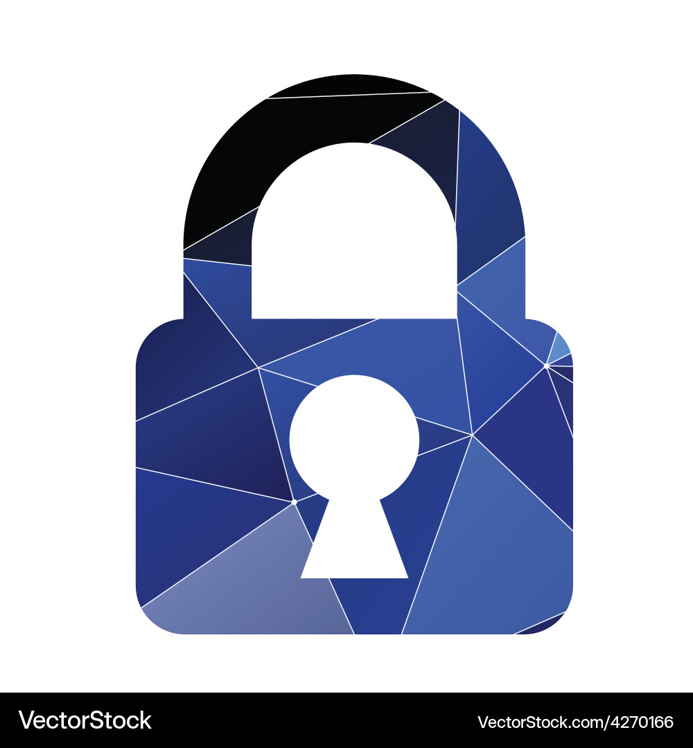 Lock icon abstract triangle vector image