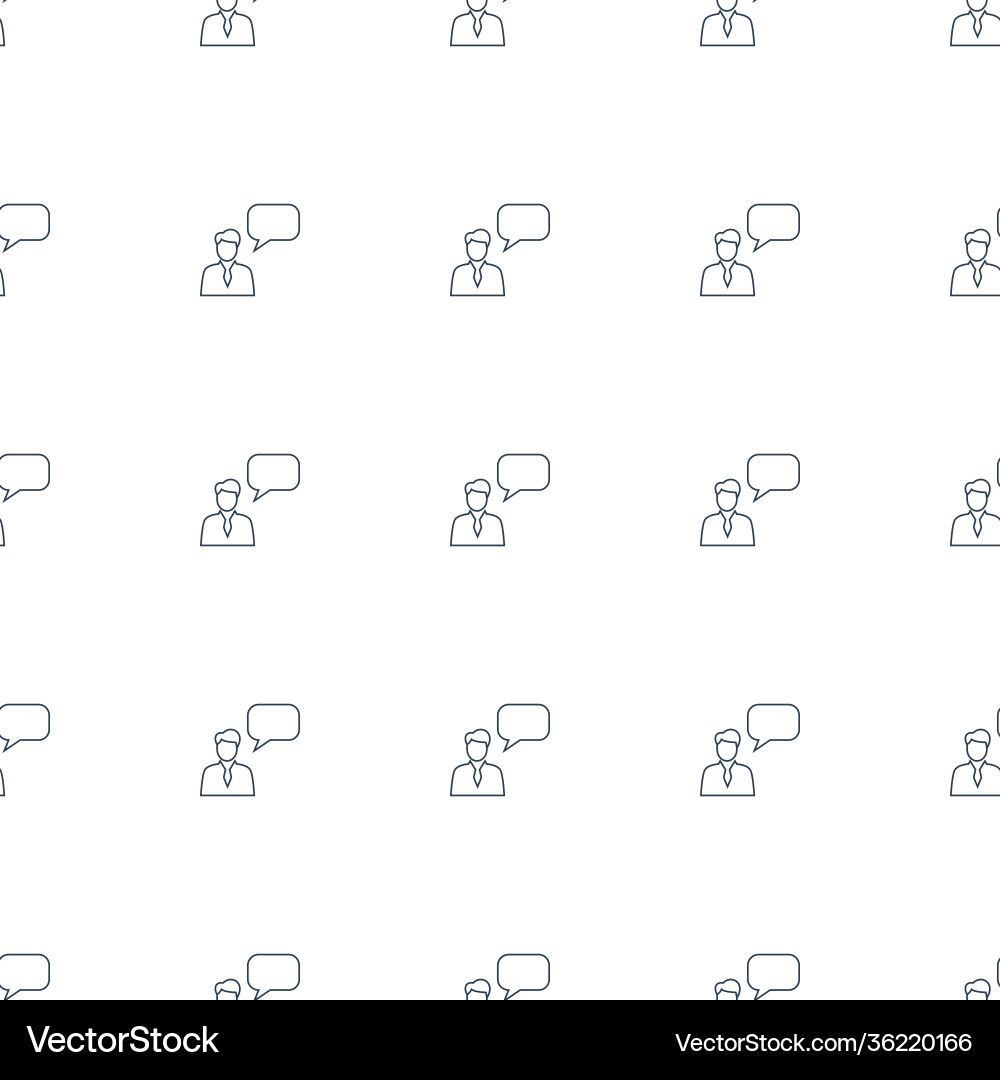 Man with chat bubblle icon pattern seamless white vector image