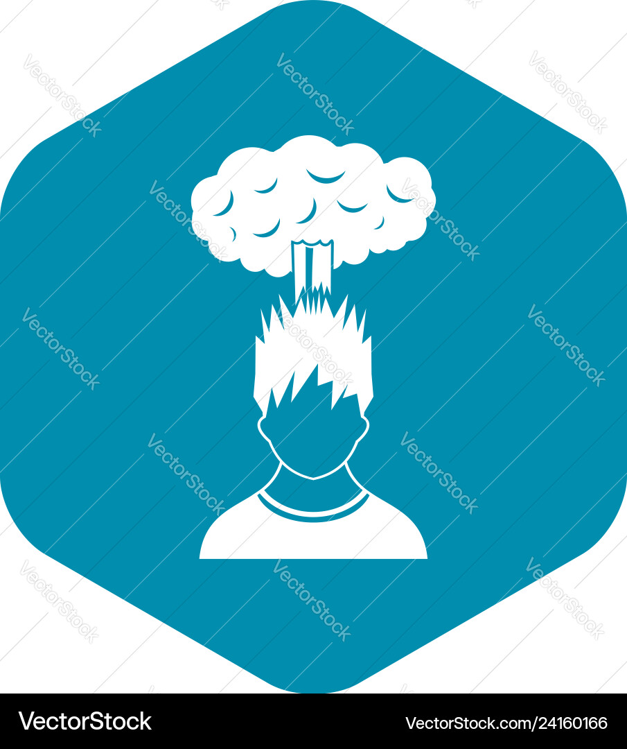 Man with red cloud over head icon simple style Man with red cloud over head icon simple style vector image