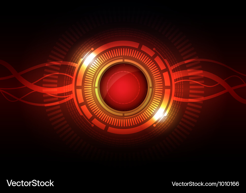 Modern Tech Circuit Button vector image