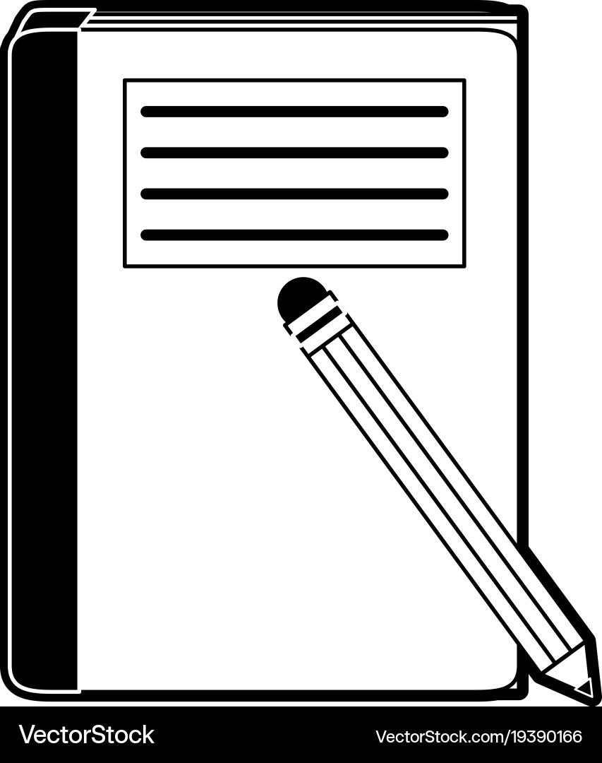 Notebook closed with pencil Vector Image