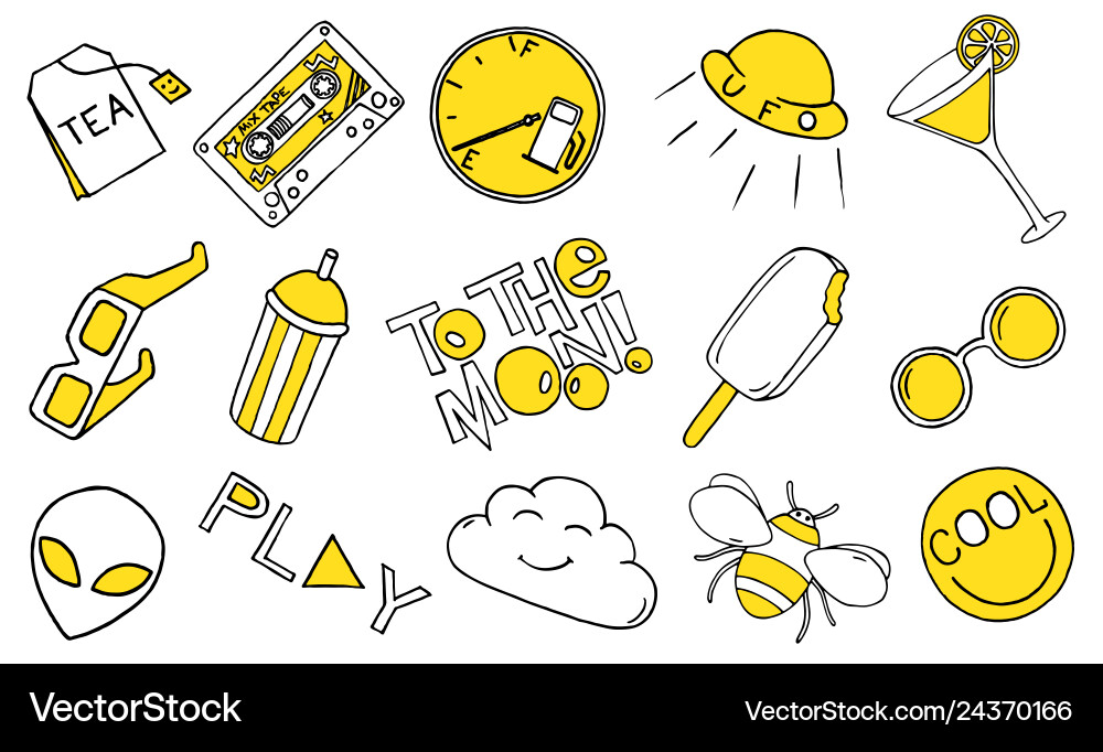 Patch set on white background vector image