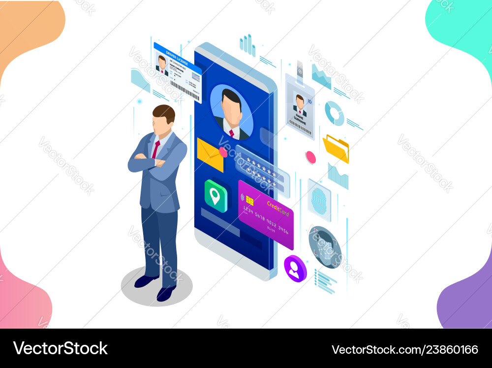 Personal Data App - Secure Identity vector image