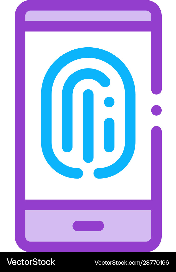 Scan fingerprint in phone icon outline Scan fingerprint in phone icon outline vector image