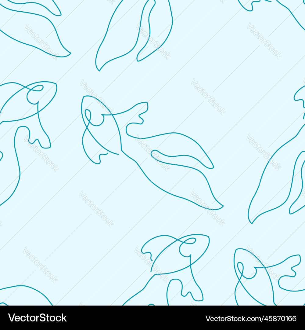 Seamless pattern with fish in line Seamless pattern with fish in line vector image