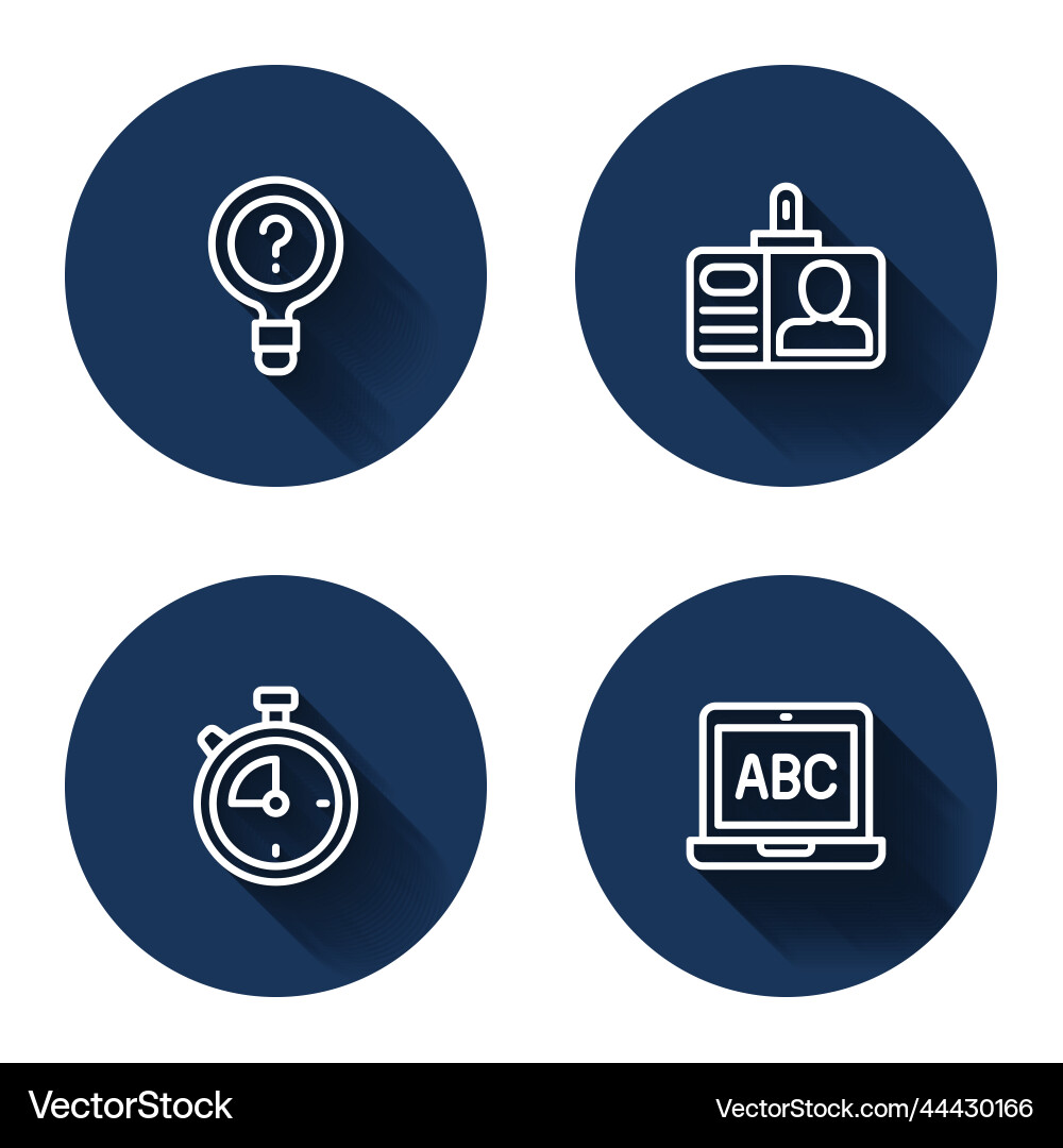 Set line unknown search identification badge Set line unknown search identification badge vector image
