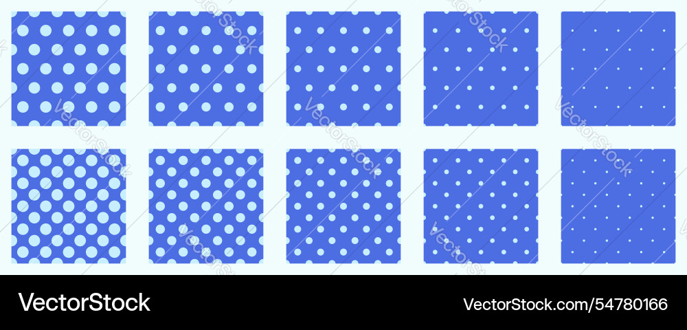 Set polka dots seamless pattern simple background vector image