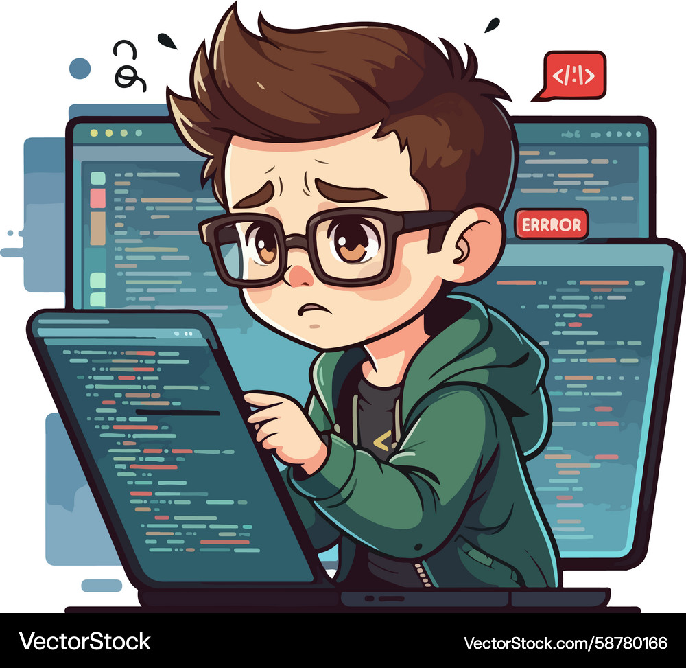 Software Developer Cybersecurity Vector Image