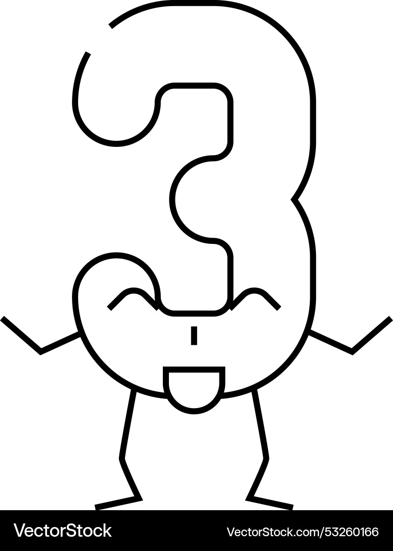 Three number character line icon Three number character line icon vector image