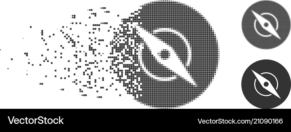 Verteiltes Pixel-Halbton-Kompass-Symbol Verteiltes Pixel-Halbton-Kompass-Symbol vektorbild