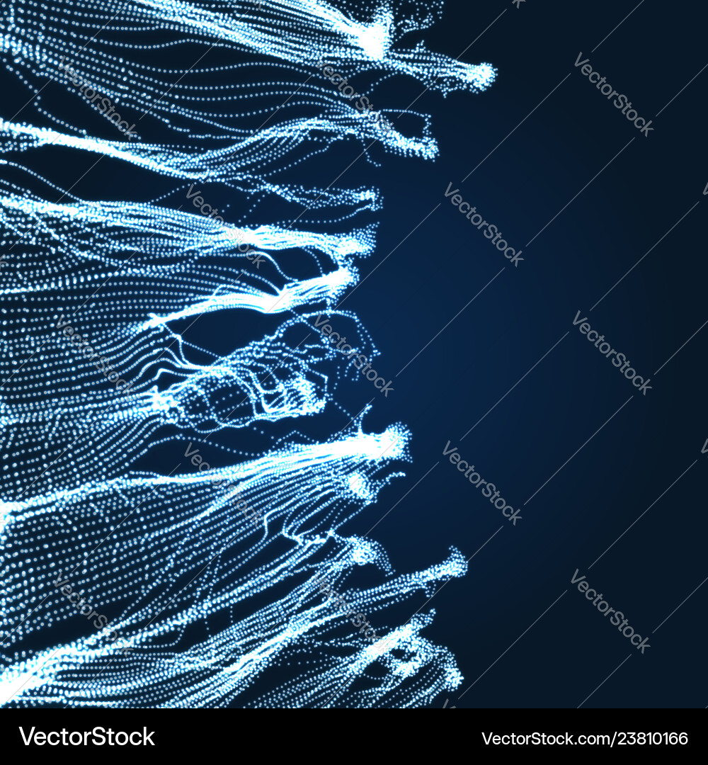 Wave background 3d with dots network design Wave background 3d with dots network design vector image