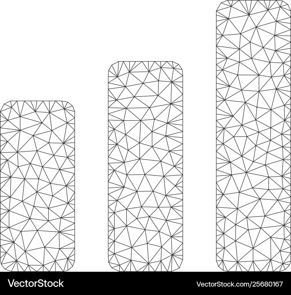 Bar chart increase mesh network model Bar chart increase mesh network model vector image