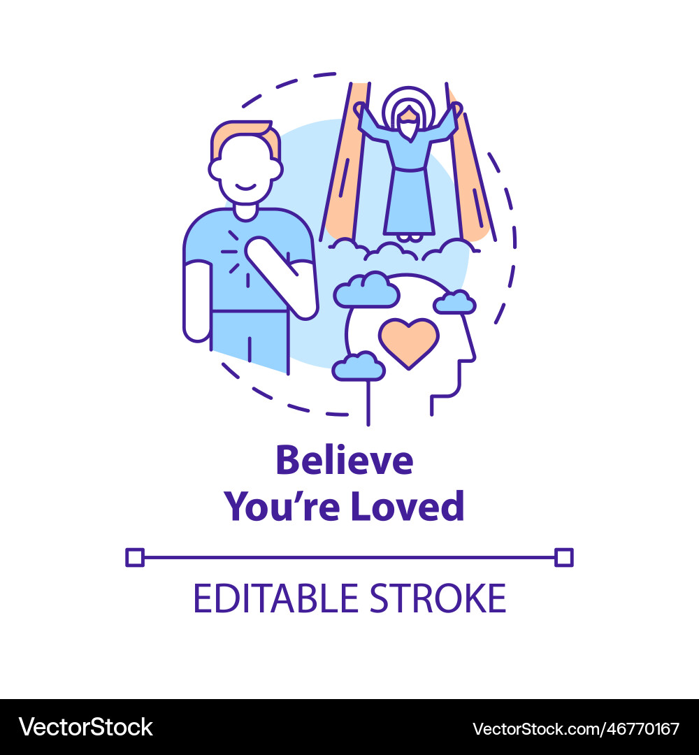 Believe you are loved concept icon – Royalty-Free Vector | VectorStock, image size:1000x1080