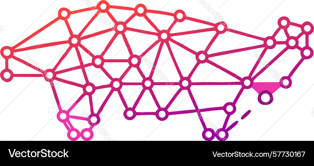 Complex neural network brain structure design vector image