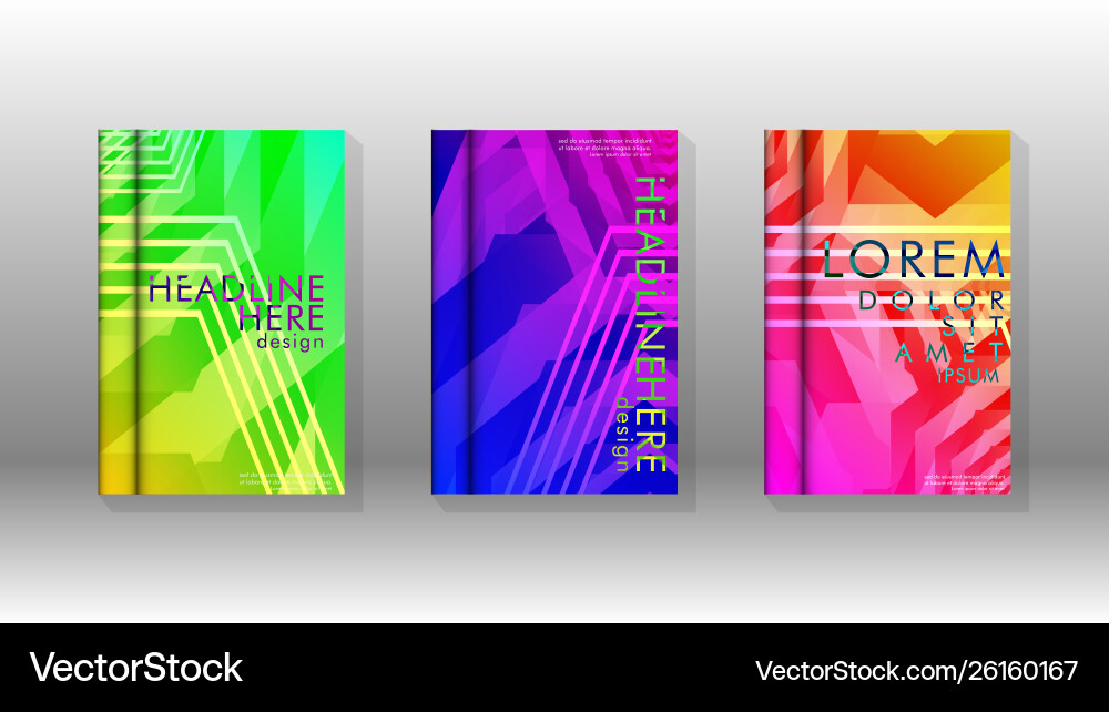 Cover book colorful hexagon abstract background Vector Image