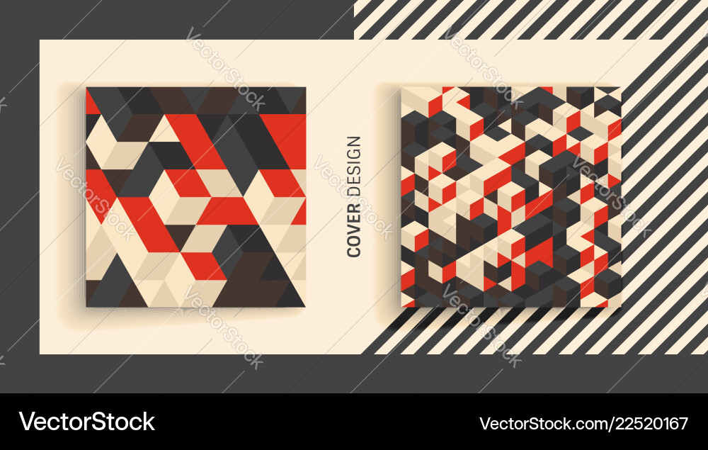 Cover design template 3d blocks structure Cover design template 3d blocks structure vector image