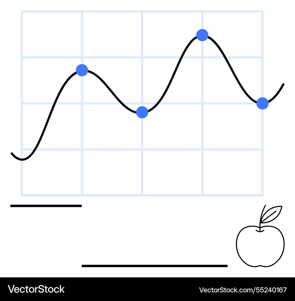 Data analysis with line graph and minimalist Data analysis with line graph and minimalist vector image