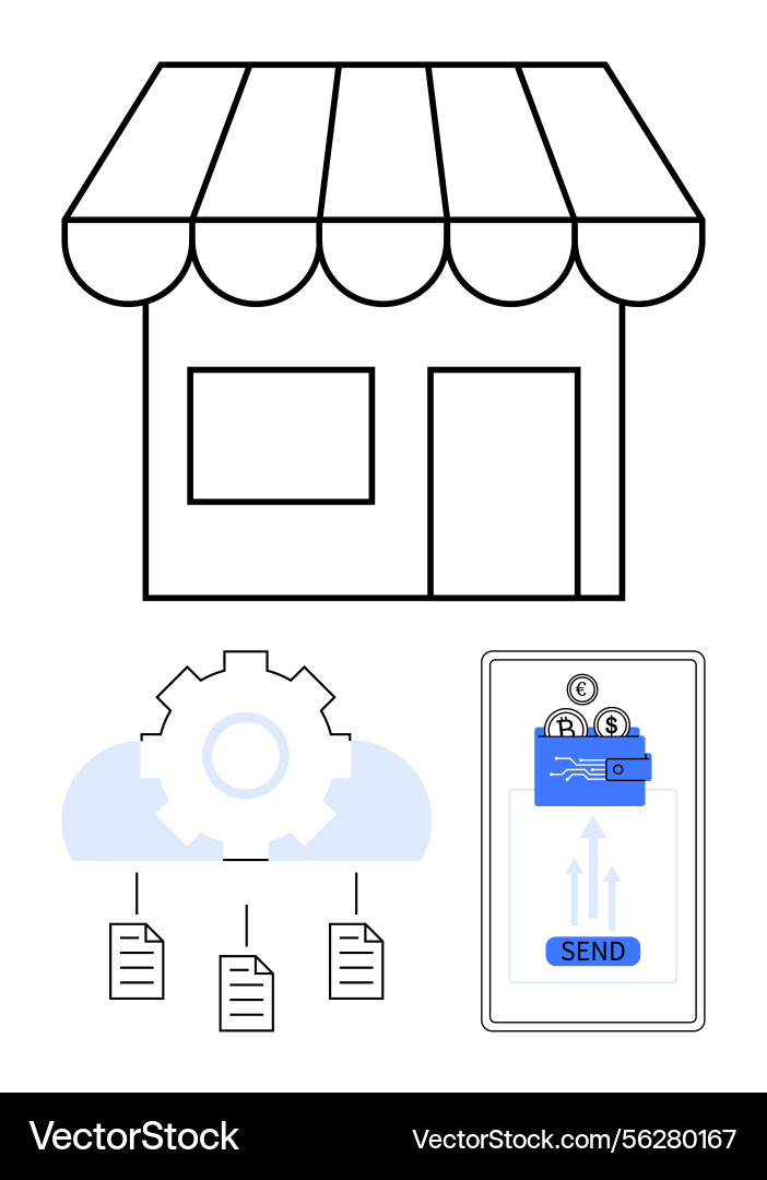 Digital payment system and cloud data sharing Digital payment system and cloud data sharing vector image
