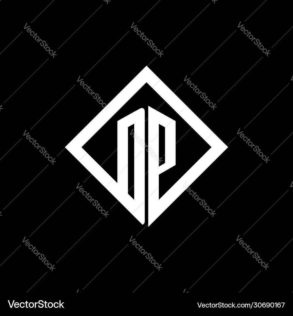 Dp logo monogram with square rotate style design Vector Image