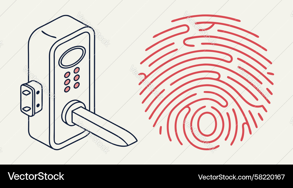 Fingerprint Access Control System Vector Image
