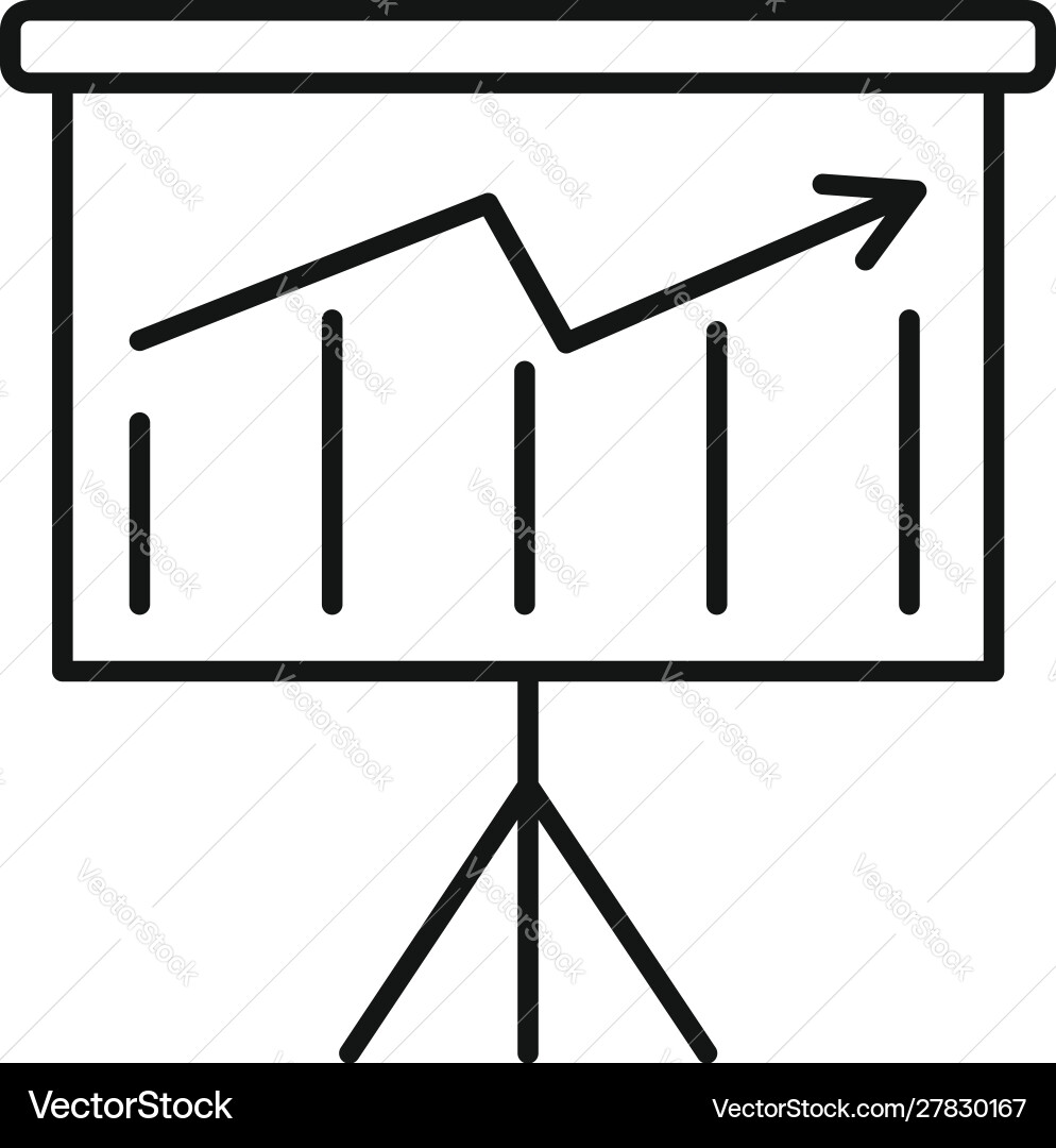 Graph banner icon outline style Graph banner icon outline style vector image