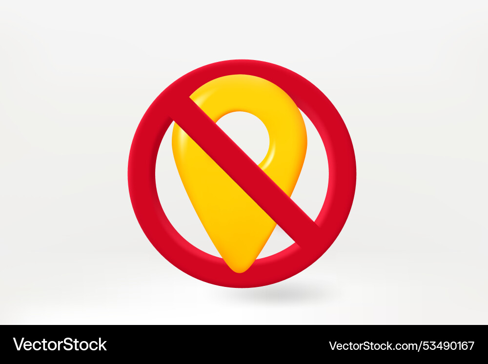 No gps concept with crossed map pin in the circle Vector Image