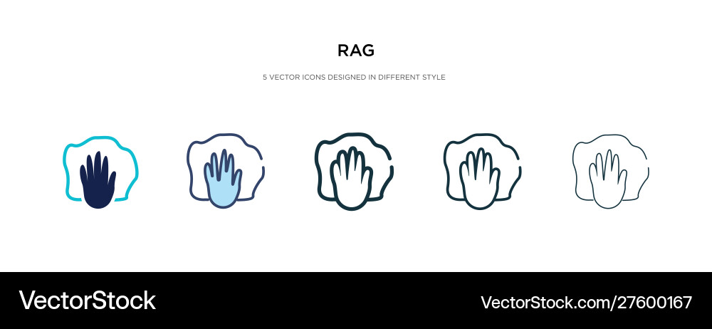 Rag icon in different style two colored Rag icon in different style two colored Vector Image