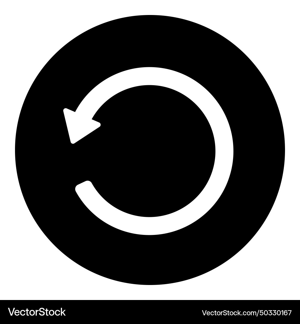 Restart button flat icon isolated on white Restart button flat icon isolated on white vector image