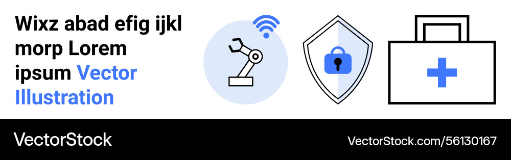 Robotic arm with wireless connectivity shield Robotic arm with wireless connectivity shield vector image