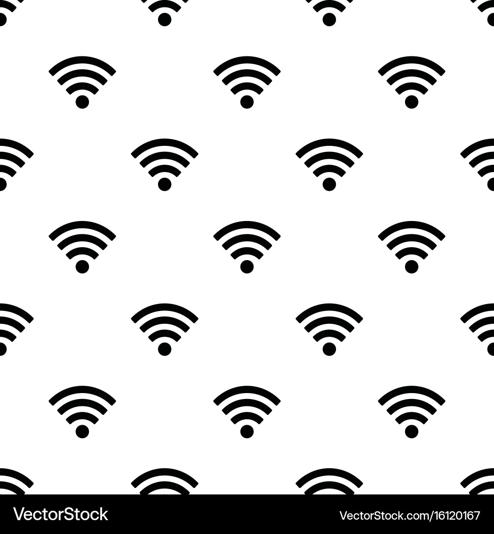 Seamless pattern with wi-fi symbol Vector Image