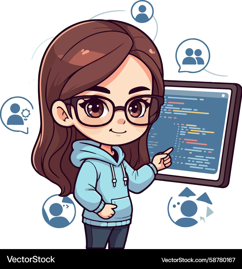 Software Developer Cartoon Vector Image