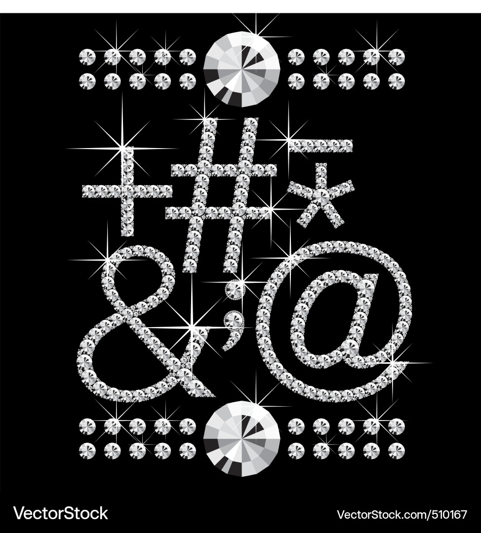 Sparking Gemstone Letter Set Vektorbild