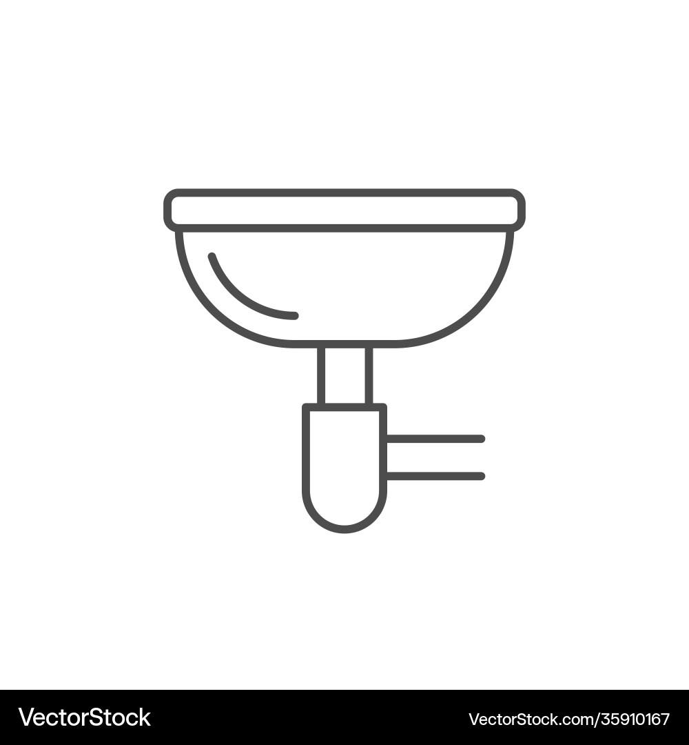 Spüle mit Ablaufleitung Umriss Icon Vektorbild