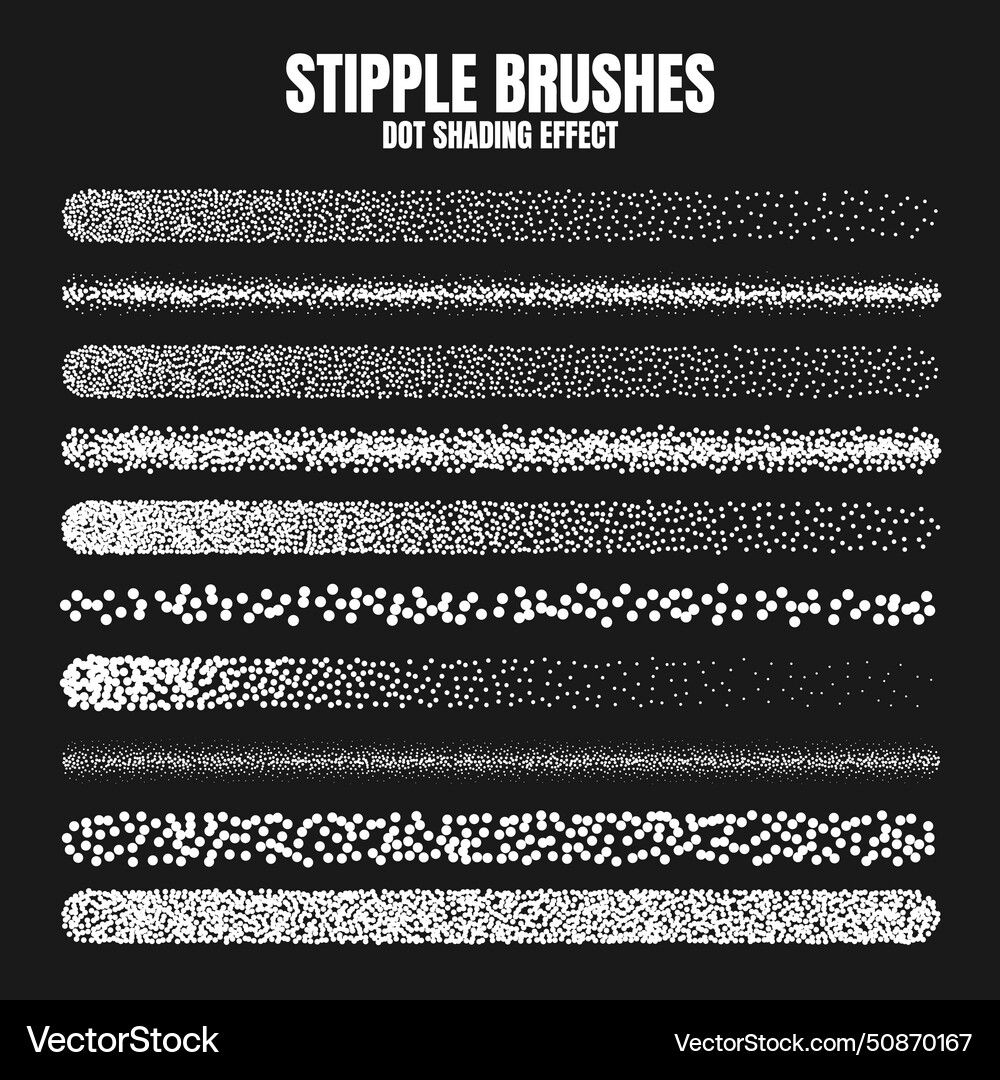 Stipple scatter brush ink drawing and texturing Stipple scatter brush ink drawing and texturing vector image