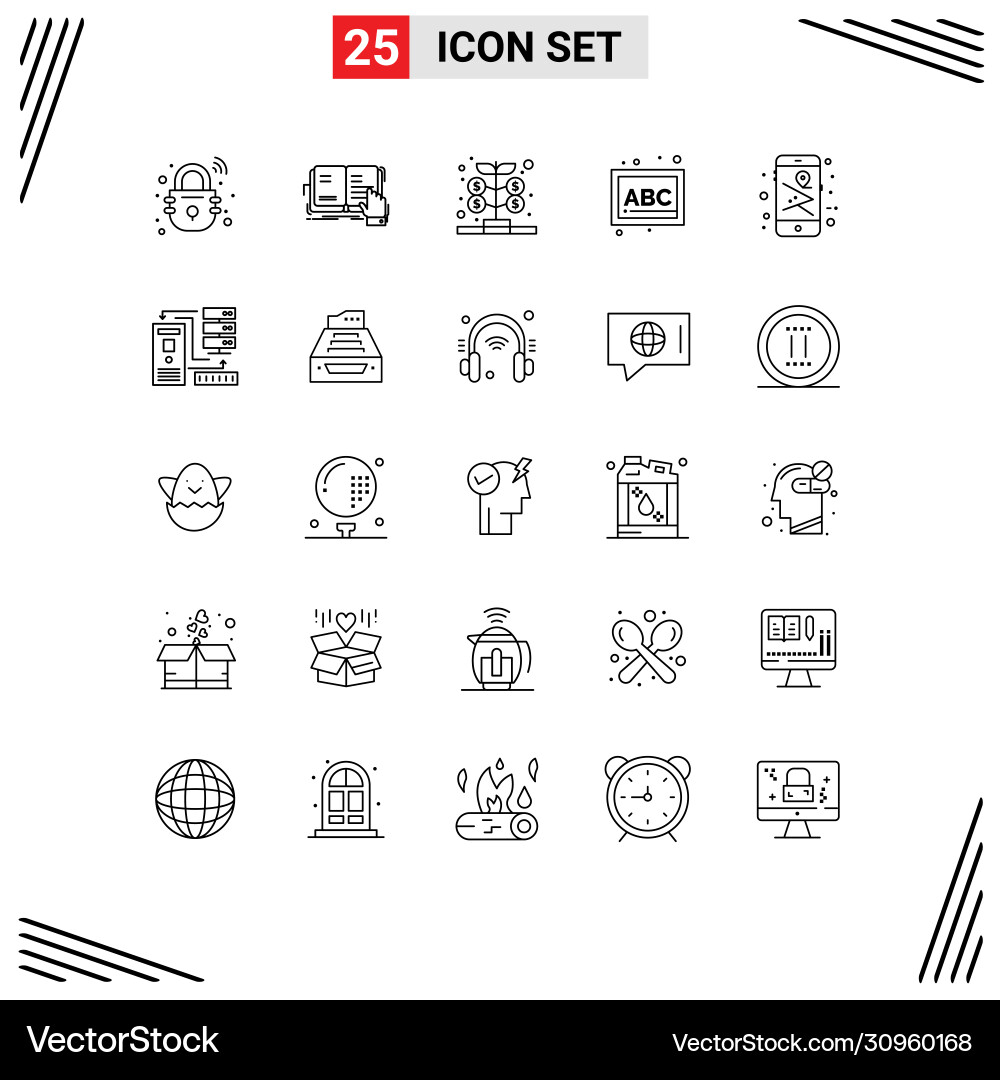 25 universal lines set for web and mobile Vector Image