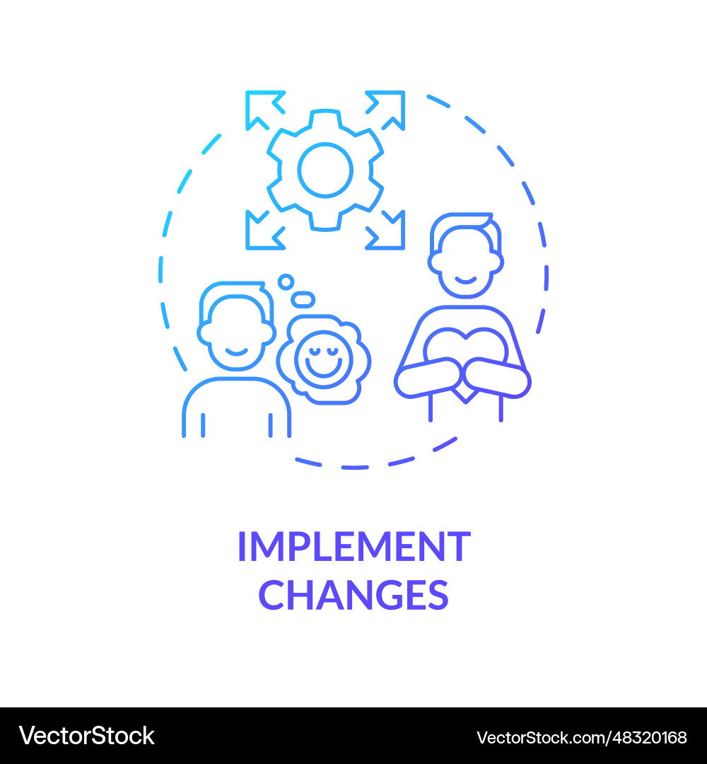 2d implement changes gradient line icon concept 2d implement changes gradient line icon concept vector image