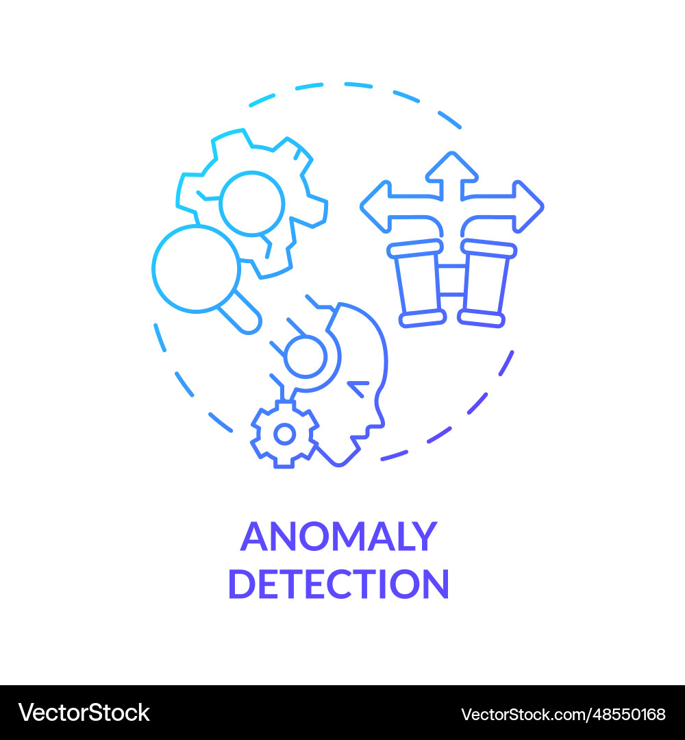 2d thin linear gradient anomaly detection icon 2d thin linear gradient anomaly detection icon vector image